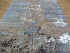 8 x 10 Hand Knotted Multi Colored Modern Abstract Oriental Rug With Silk G11411