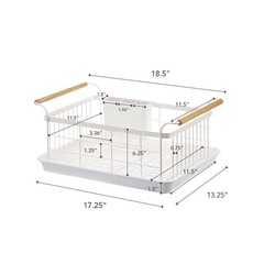 Yamazaki Home TOSCA Dish Drying Organizer Rack with Removeable Drainer Tray
