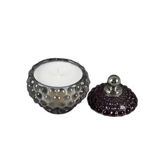 4.25 In. Glass Bubble Candle with Metal Nob Lid (5 Oz.)