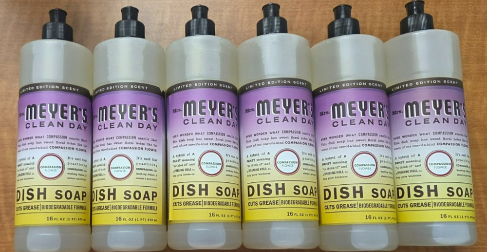 MRS. MEYER’S CLEAN DAY Liquid Dish Soap Biodegradable Formula 16 fl. oz – Pack 6
