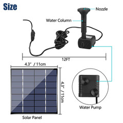 Solar Power Fountain Submersible Floating Water Pump Bird Bath Pond Garden Pool