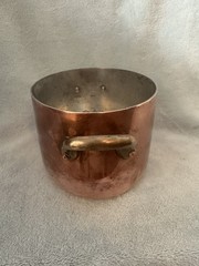 Williams Sonoma Oval Copper Cocotte Casserole Dutch Oven 2Qt Tin Lined France