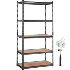 VEVOR 18″D x 36″W x 72″H 5 Shelf Steel Shelving Rack Garage Storage 2000lbs Load