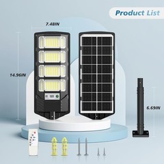 Commercial 1000000LM LED Outdoor Dusk to Dawn Solar Street Light Road Area Lamp