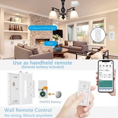 USED Smart Wireless Light Switch and Receiver Kit Dimming No wiring Work Alexa