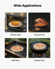 VEVOR Pizza Stone Round/Rectangular Cordierite Baking Stone for Oven & Grilling