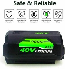 For Ryobi OP40602 40V 6Ah High Capacity HP Lithium Battery With LED OP4050