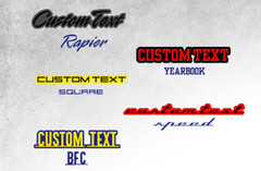 Custom Laser Cut Car Fender Acrylic Emblem Badge MULTI COLOR Custom Text Names