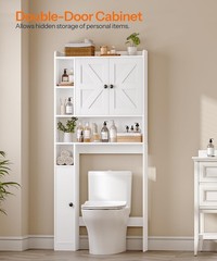 HOOBRO Over The Toilet Storage Cabinet Farmhouse Bathroom Storage Organizer