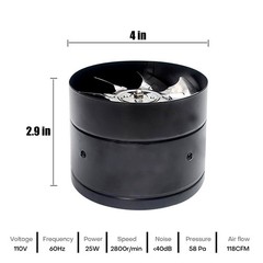 4/6/8/10″ Inline Duct Vent Blower Booster Fan 110V Ceiling Bathroom Ventilation