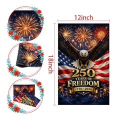 4th of July Decorations 250th Anniversary Garden Flag | 250 Years of Freedom…