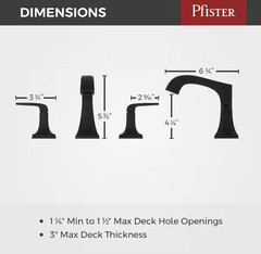 Pfister Bellance Matte Black Wide-Spread Bathroom Sink Faucet LF-049-BLLB