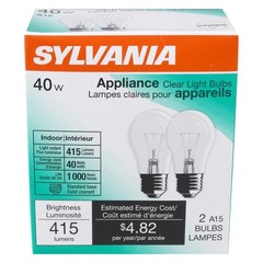 Sylvania 2 Pack Incandescent Light Bulbs 40 Watt Warm 2 Pack, Clear Finish