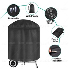 Heavy Duty Waterproof Barbecue Round BBQ Grill Cover for Weber Charcoal Kettle