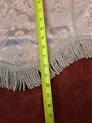 JCPENNY Wave Valance Tan Light Brown Silver Scroll Fringe Rod Pocket 24×54 1pc