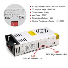 AC 110V To DC 12V 25A-50A 300A-600W Industrial Transformer Switch Power Supply
