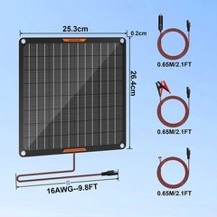 10W Solar Panel 12V Trickle Charger Battery Charger Kit Maintainer Boat Car RV