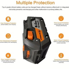 New For Ridgid R840087 6Ah 8Ah Lithium Battery Rigid 18 Volt R840085 Power Tools