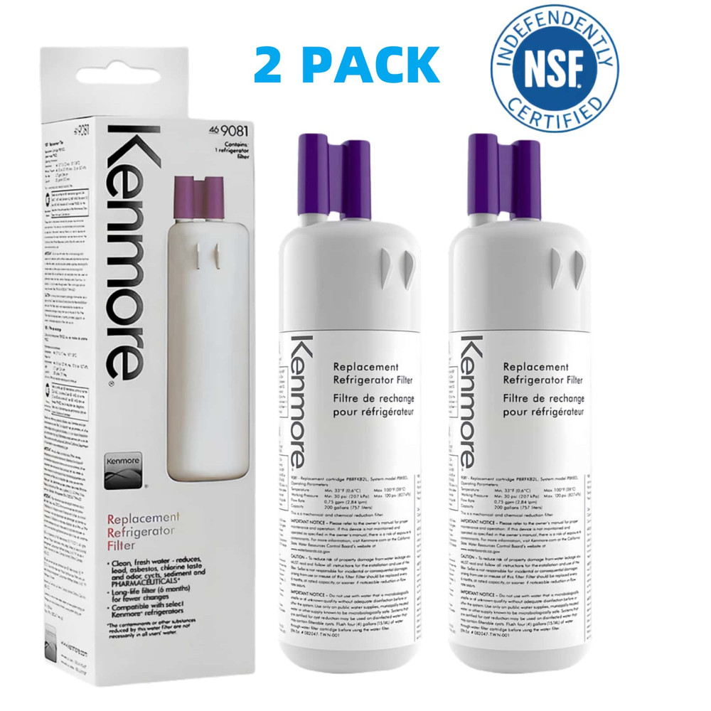 2 Pack Kenmore 9081 Replacement Refrigerator Water Filter 46-9081 46-9930