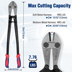 WORKPRO 30″ Bolt Cutter Cutting Plier Chrome Molybdenum Steel Blade Rubber Grips