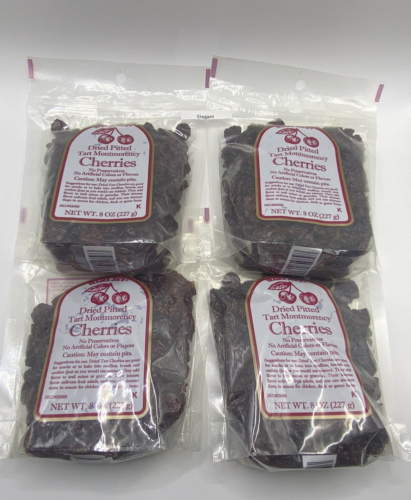 4 Packs Trader Joe’s Dried Pitted Tart Montmorency Cherries, 8oz X 4 Bags