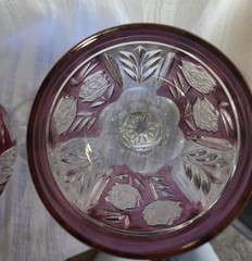 Anna Hutte Echt Bleikristall Red, Purple, Green Wine Water Goblets Set 3