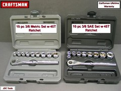 CRAFTSMAN TOOLS 1/4″ or 3/8″ SOCKET RATCHET SET – SAE OR METRIC – YOUR CHOICE