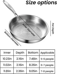 Titanium Pan Frying Pans for Cooking Non Stick with Lid 11.81in Upgraded