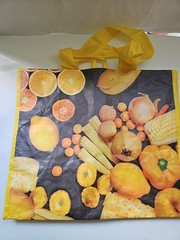 Meijer Reusable Shopping Tote Bag Size Medium 8x14x16″ Lemon Veg Yellow Theme