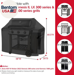 58 Inch Grill Cover for Weber Genesis II, LX 300 Series and Genesis 300 Series G