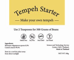 Organic Soy-Free Tempeh Starter Rhizopus Oligosporus Plant Based Protein (100g)