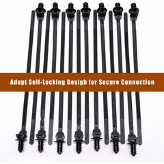 Push Mount Zip Ties, 8 inch Cable Tie Black 8.3×0.2inch (100Pcs),