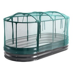Uimoso Galvanized Steel Raised Garden Bed 6x3x1ft Oval Planter withSelf-Watering