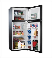 4.6 Cu Ft Stainless Steel Mini Fridge with Freezer—Compact, Energy-Efficient Ref