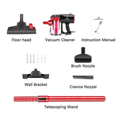 MOOSOO Bagless , 17000PA Strong Suction, 23Ft Cord,Stick Vacuum Cleaner D20/D600