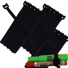 30x Hook & Loop Guitar PC Mic Cable Wire Cord Straps Ties Pipes Organizer BLACK