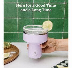 REDUCE Saltini 16 oz Cocktail Tumbler with Lid, Purple Punch Color