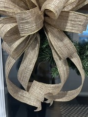 Handmade Metallic Gold Silver Natural Tan Bow for Christmas Winter Wreath Decor