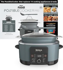 Ninja MC1001 – Foodi PossibleCooker PRO, 8.5qt Multi-Cooker – Sea Salt Grey