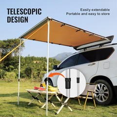4.6×6.6ft 3000mm PU 50+ UV Waterproof Retractable Awning for Car Truck SUV Van