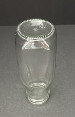 10 oz. Glass Milk Bottles with Reusable Lids and Red & White Straws Lot of 12