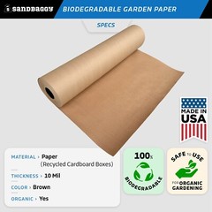 Sandbaggy Biodegradable Landscape Fabric – Garden Paper For Weeds – Made in USA