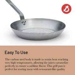 MINERAL B Carbon Steel Grill Pan – 10.25” Diameter – Ideal for Grilling & Bro…