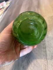 6.5in Green Glass Vase Decoative Base