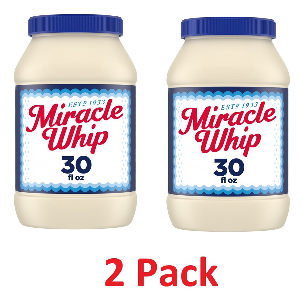 Miracle Whip 30 fl oz Mayo-like Dressing | Keto & Low Carb 2-Pack