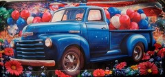 Magnetic Patriotic Blue Truck Mailbox Cover – July 4th / anytime ( 21″ x 18″)