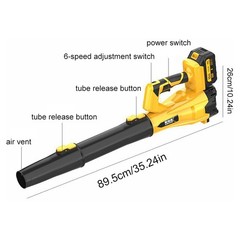 Cordless Leaf Blower 580CFM/160MPH & 6 Speed Levels Electric w/2 Batteries 4.0Ah