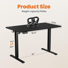 Electric Standing Desk – 40/48/55/63 x 24 inch Adjustable Sit to Stand Up Desk