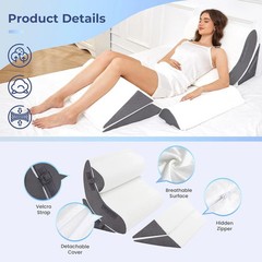 Orthopedic Wedge Pillow for Acid Reflux GERD Back Pain Adjustable 5 Piece Set