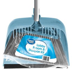 Lobby Broom and Dustpan Set, 2.75″ x 11.81″ x 41″, Blue